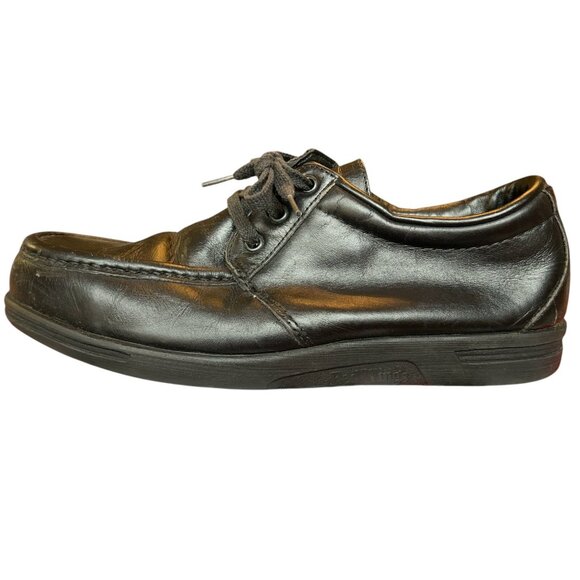 Vintage Red Wing Black Leather Steel Moc Toe Derby Work Shoes Mens Size 10 D USA main image 15